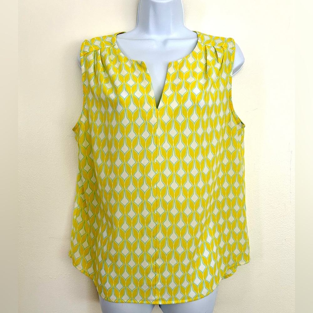 Pixley Stitch Fix Meryl Split V Neck Blouse Size Medium Yellow